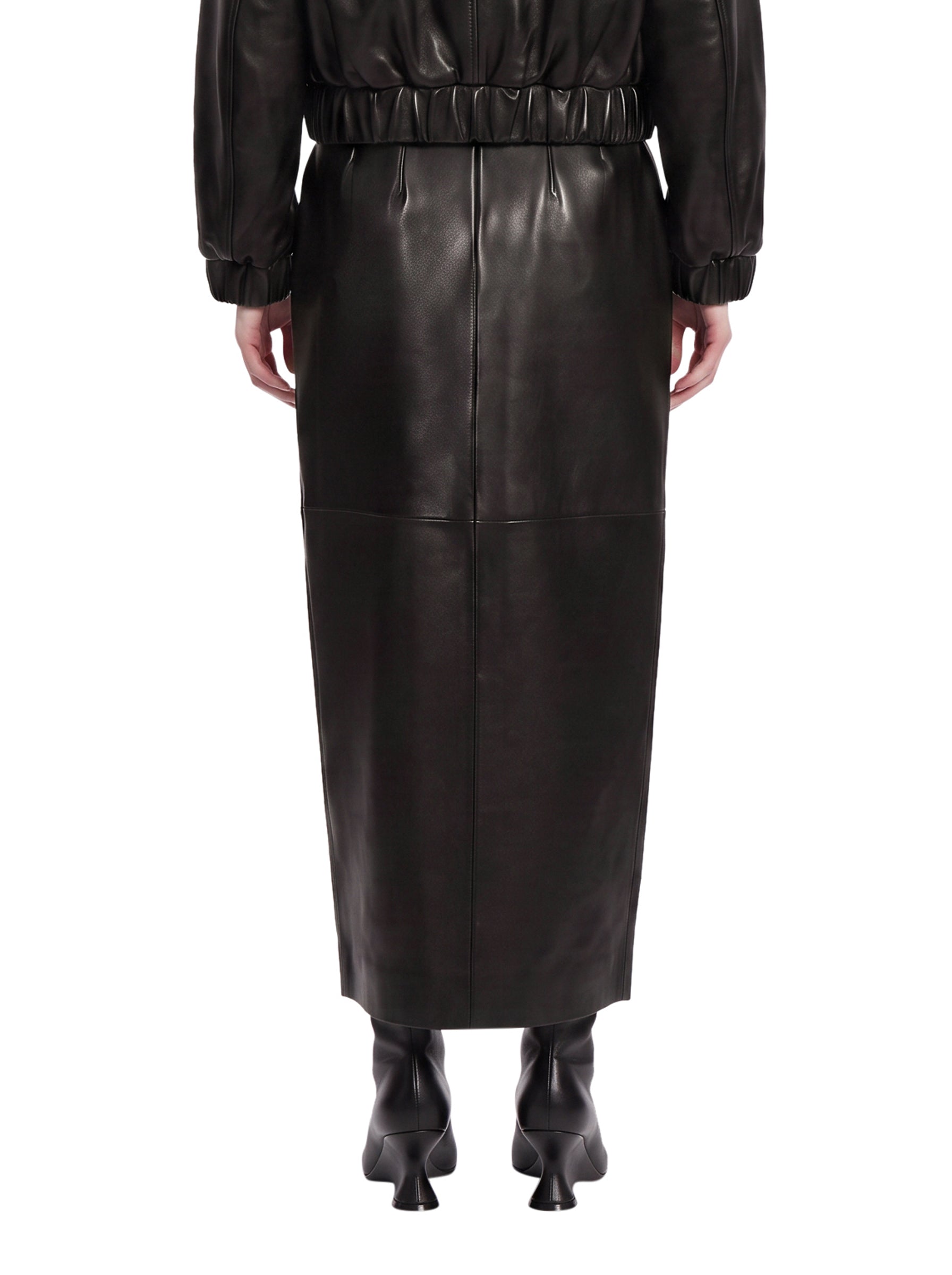 Gonna midi Luiza con spacco in nero 