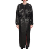 Gonna midi Luiza con spacco in nero 