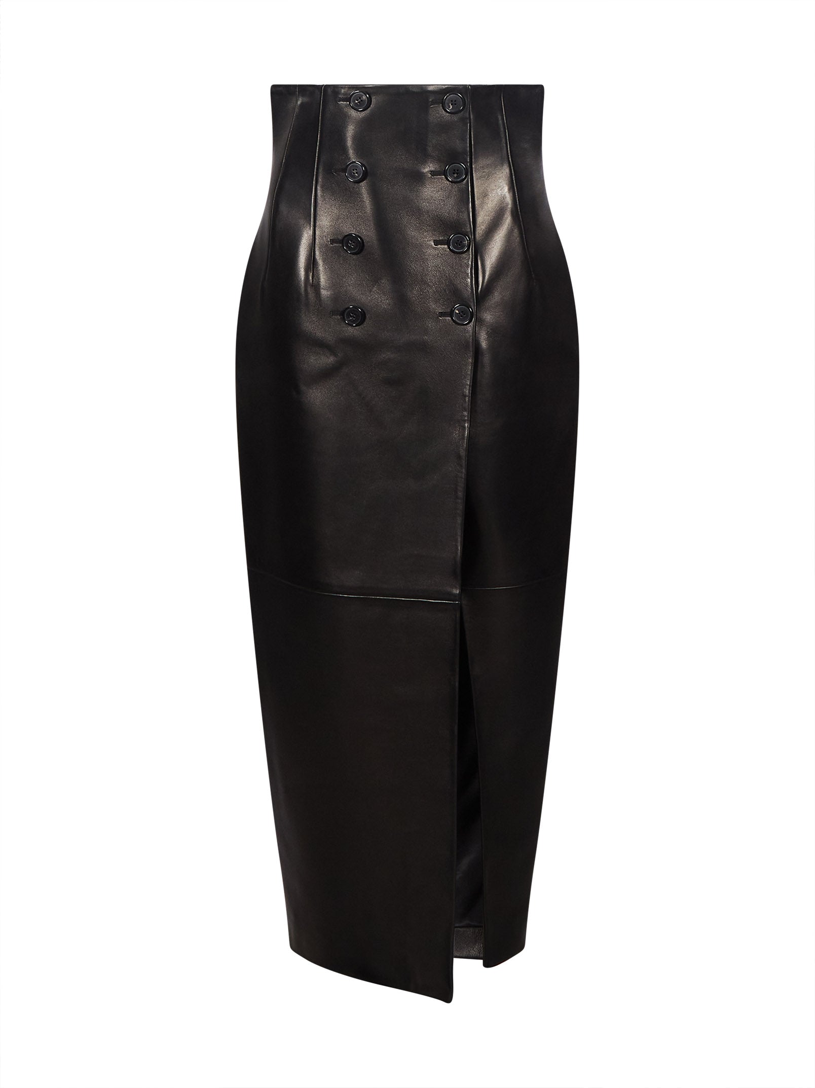 Gonna midi Luiza con spacco in nero 