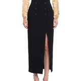 Gonna midi Luiza in nero 