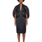 Abito midi satinato Dakota in nero 