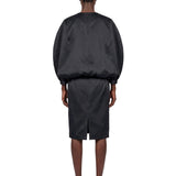 Abito midi satinato Dakota in nero 