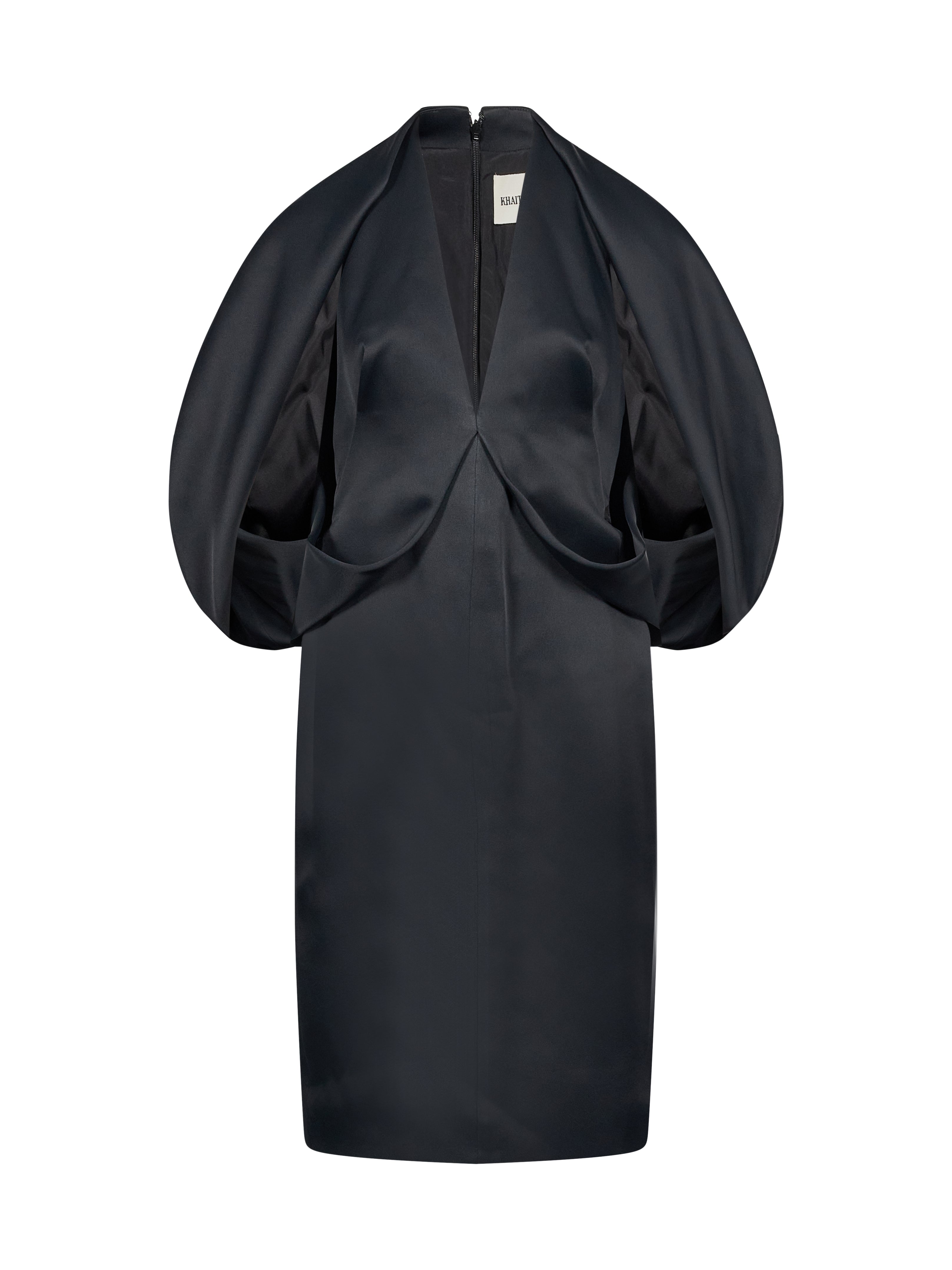 Abito midi satinato Dakota in nero 