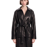 Giacca Alder in pelle in nero 
