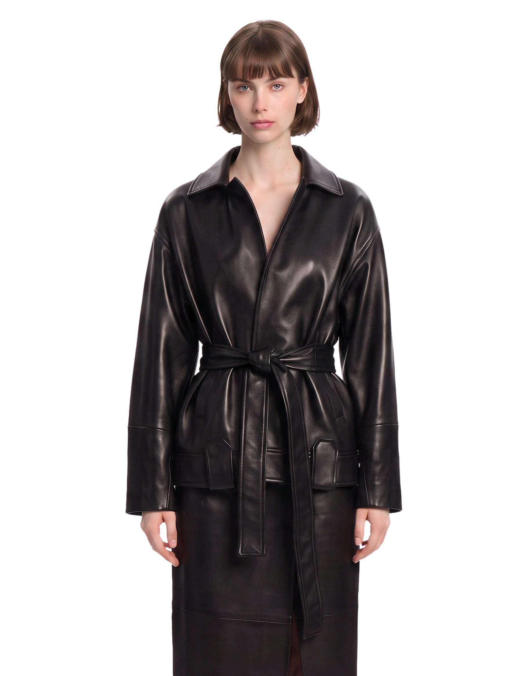 Giacca Alder in pelle in nero 