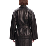 Giacca Alder in pelle in nero 