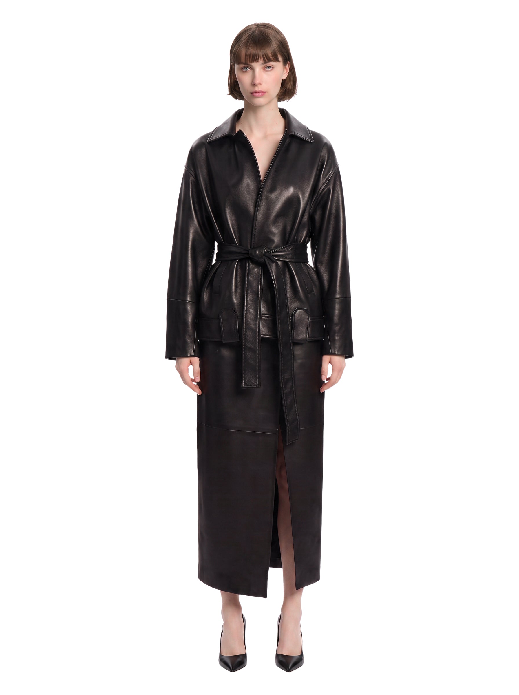 Giacca Alder in pelle in nero 