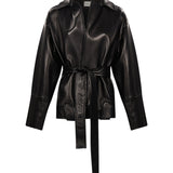 Giacca Alder in pelle in nero 