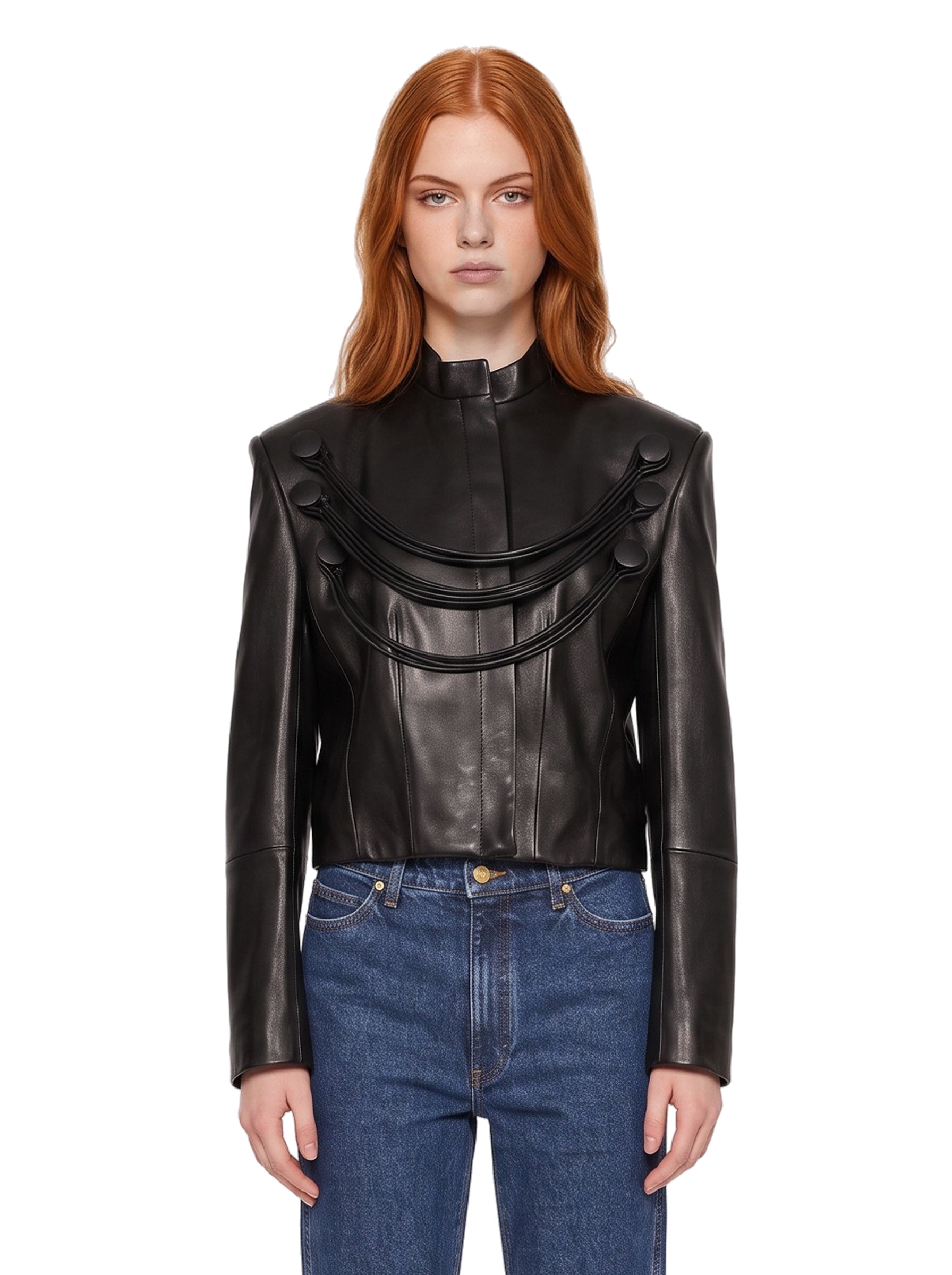 Giacca York in pelle nero 