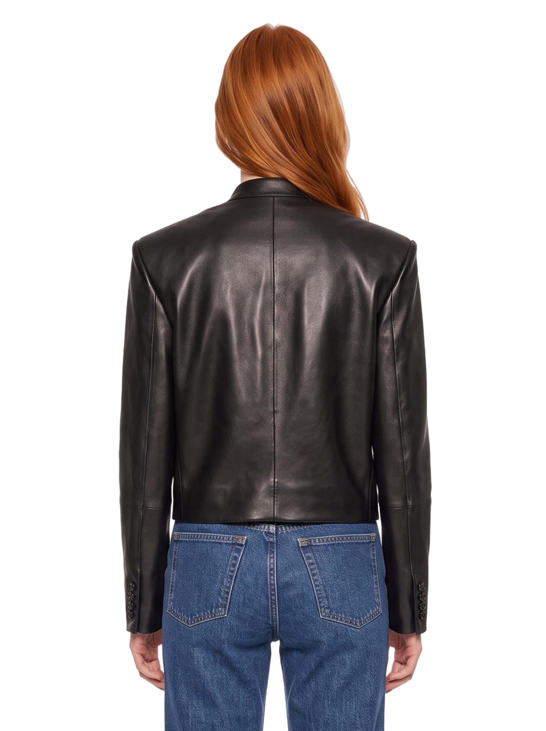 Giacca York in pelle nero 