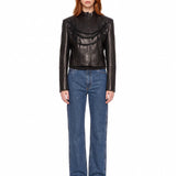 Giacca York in pelle nero 
