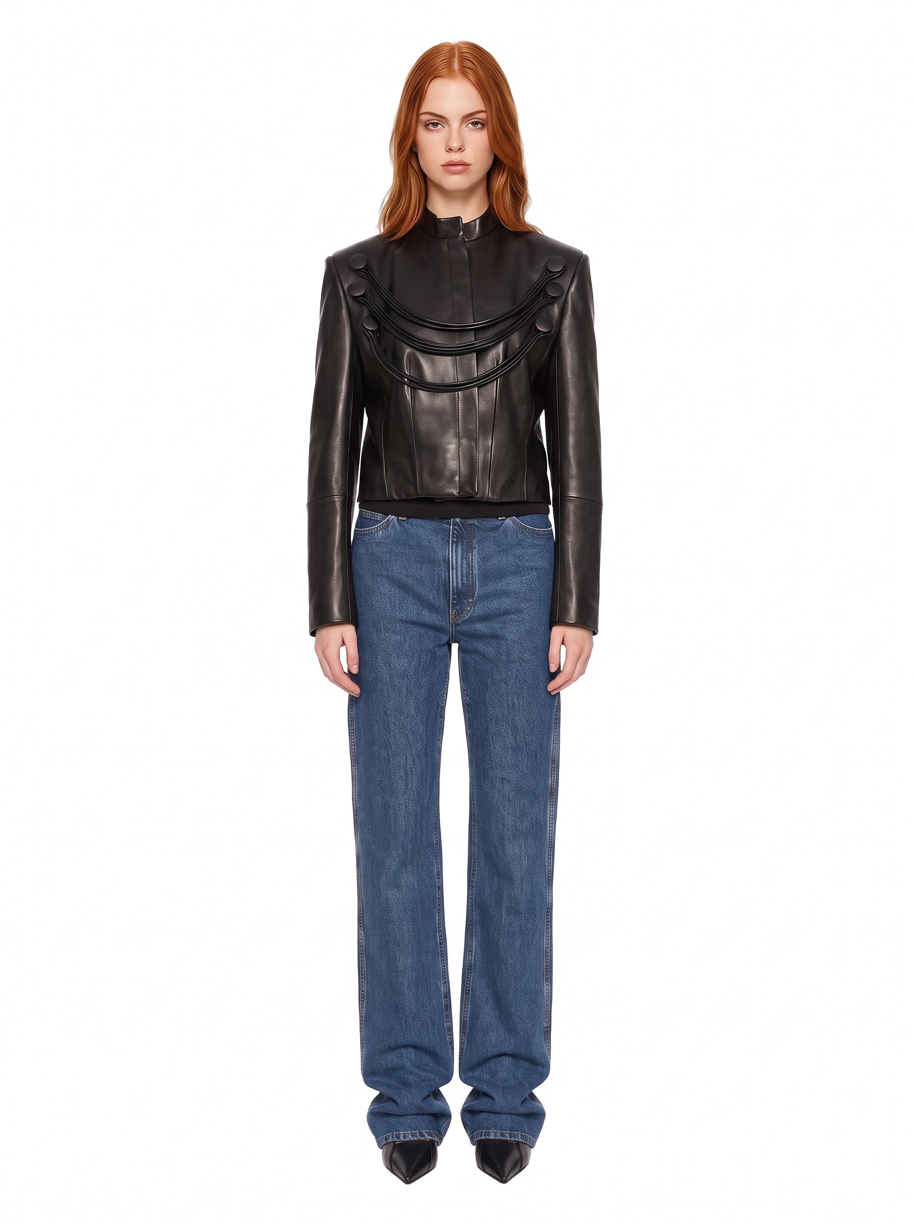 Giacca York in pelle nero 
