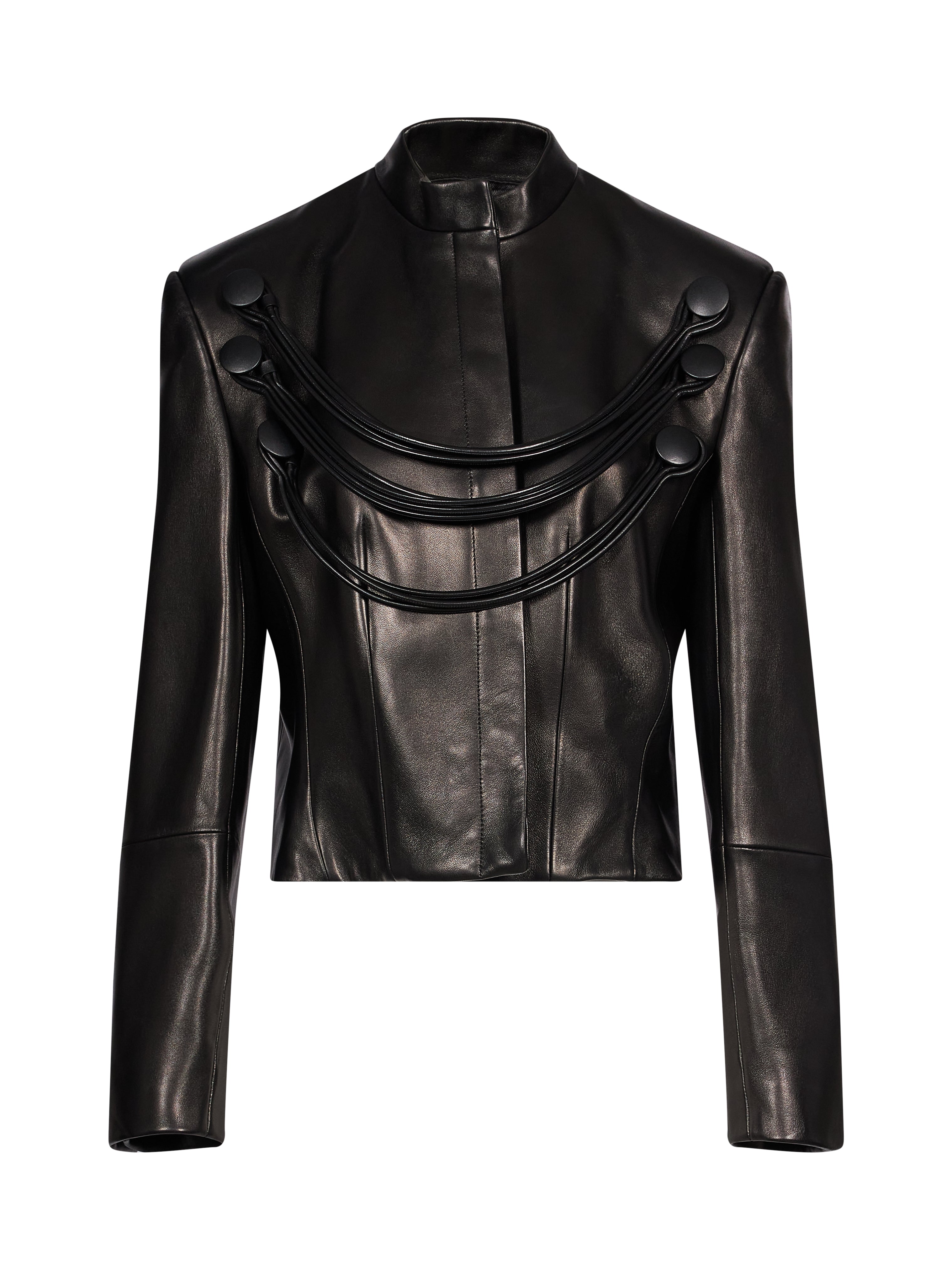 Giacca York in pelle nero 