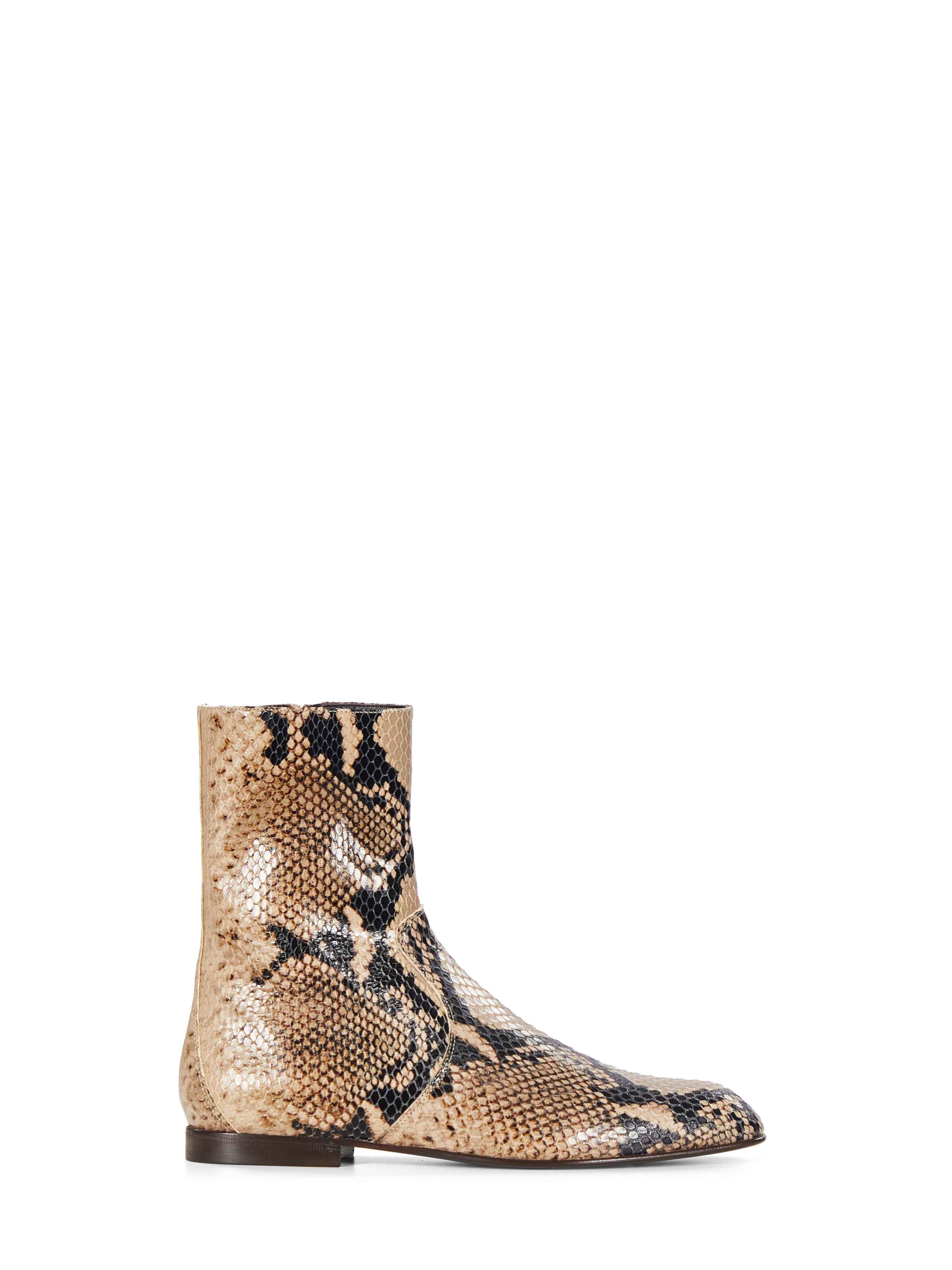 Stivaletti con effetto pelle di serpente Colt in marrone 