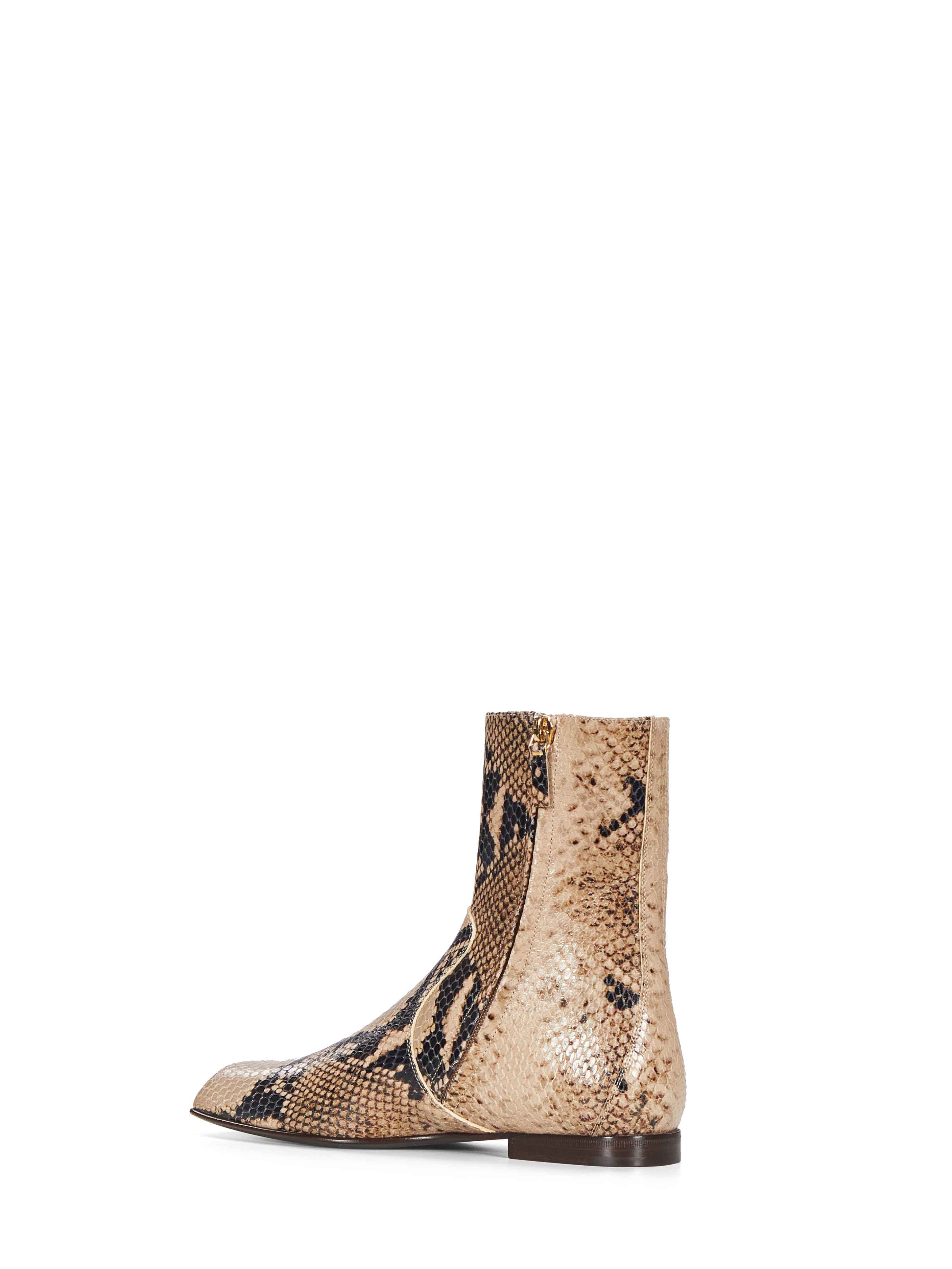 Stivaletti con effetto pelle di serpente Colt in marrone 