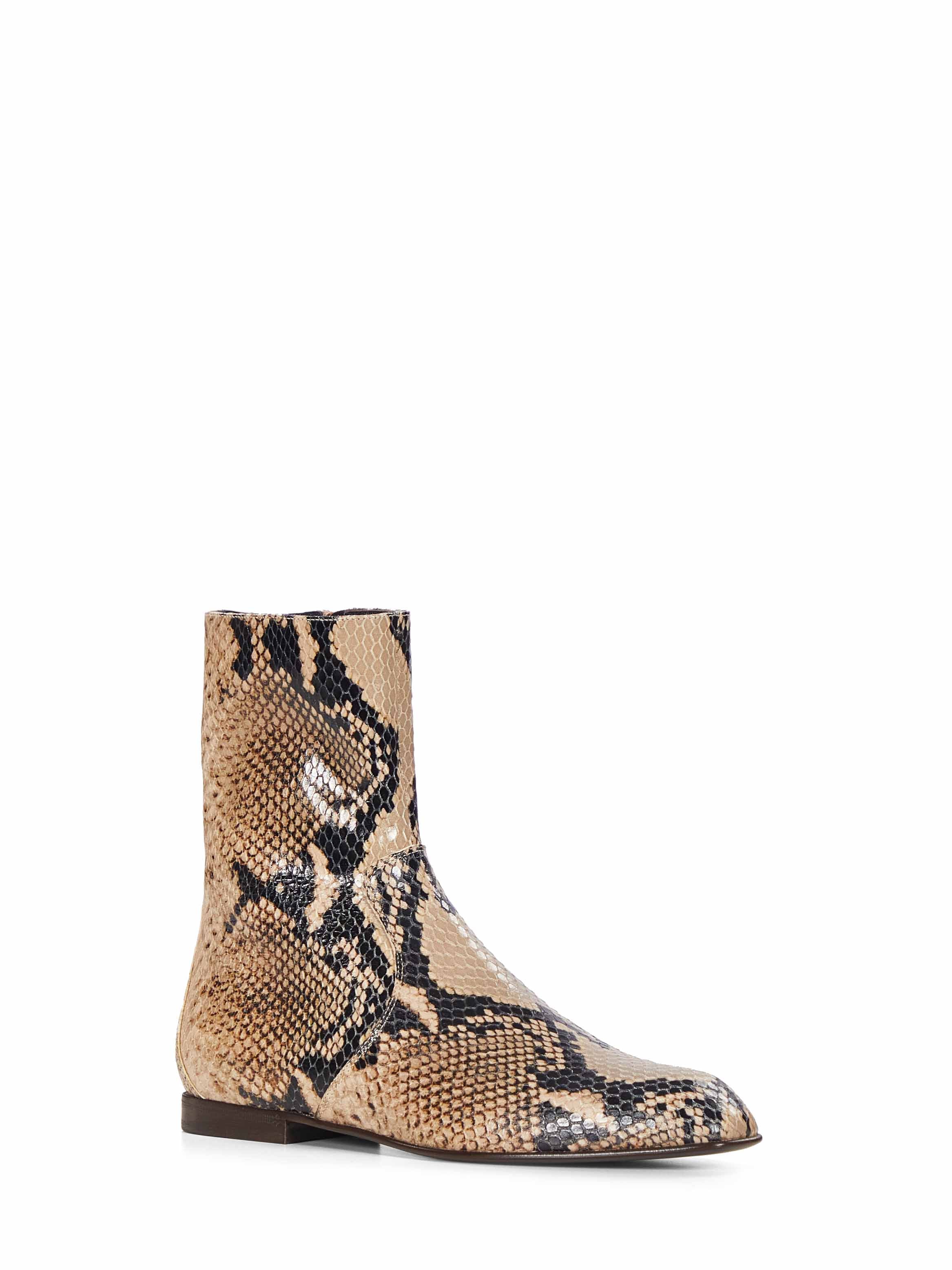Stivaletti con effetto pelle di serpente Colt in marrone 