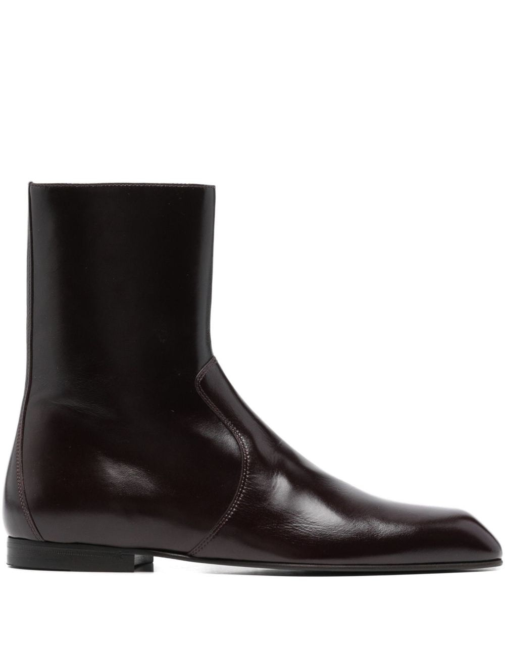Stivaletti colt in pelle in bordeaux 
