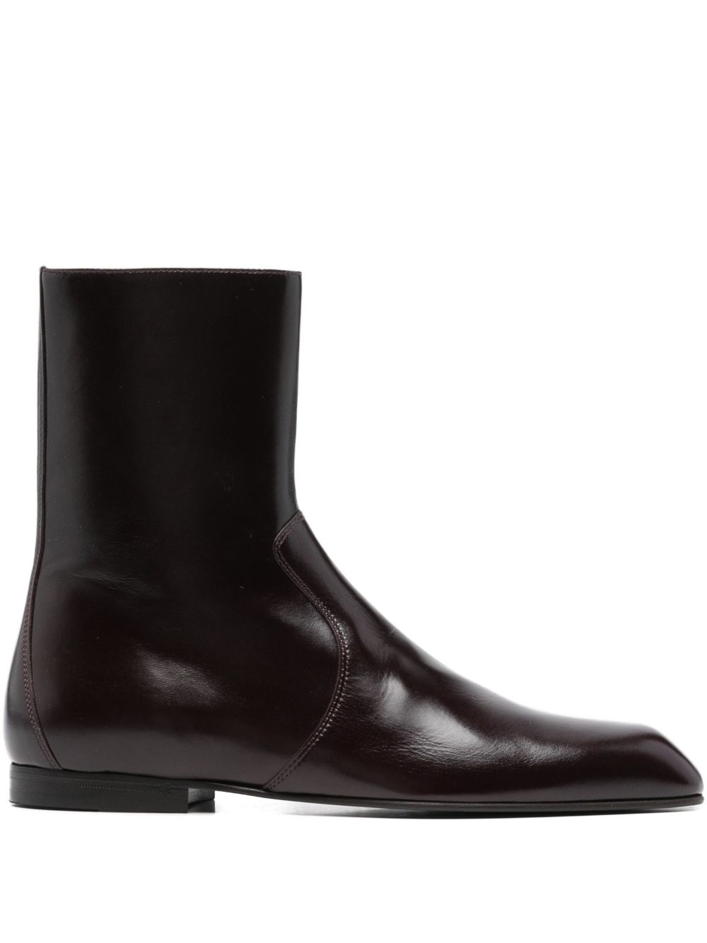 Stivaletti colt in pelle in bordeaux 