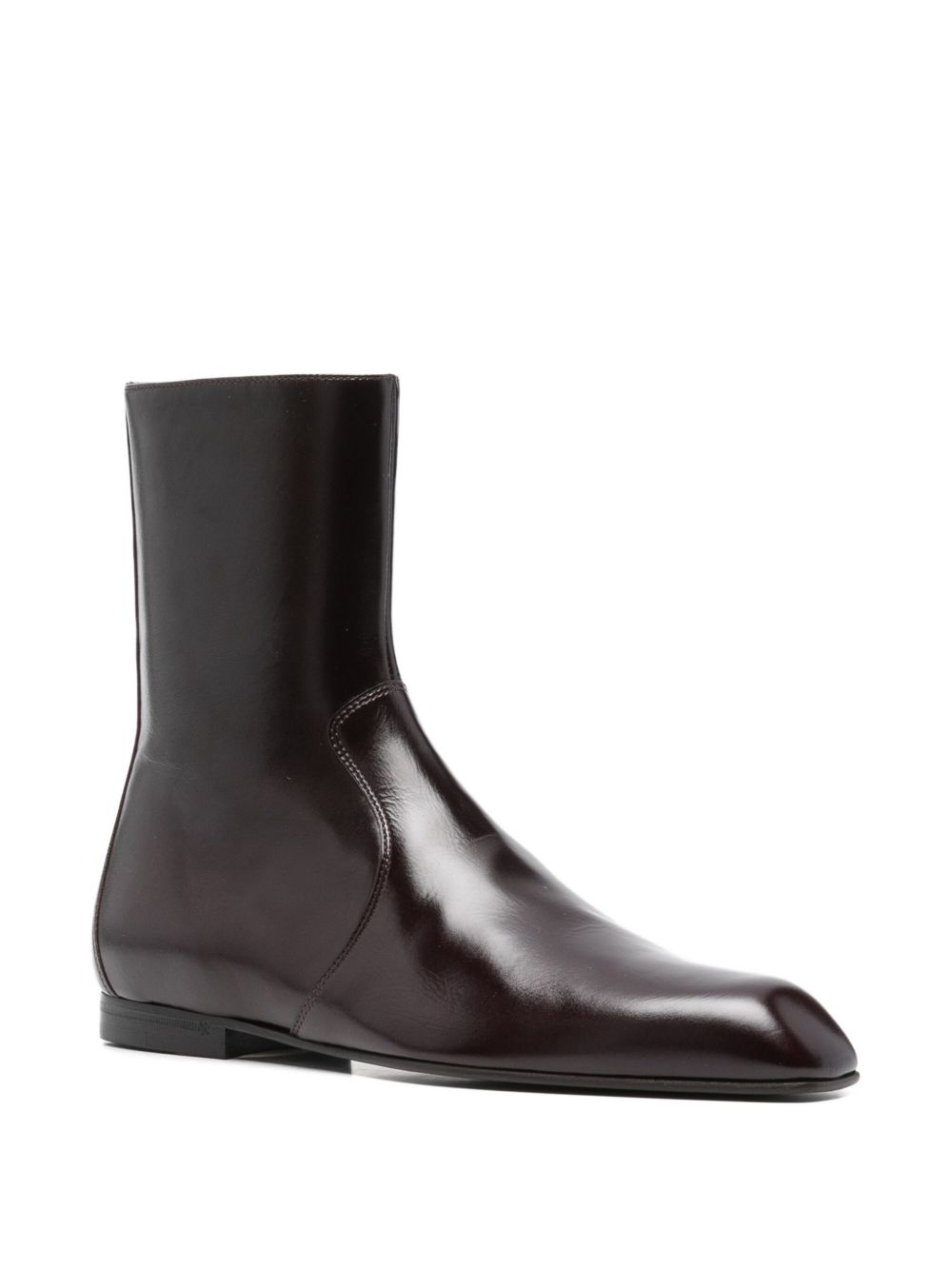 Stivaletti colt in pelle in bordeaux 