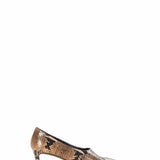 Decollete Marlene con stampa pelle di serpente in marrone 