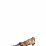Decollete Marlene con stampa pelle di serpente in marrone 