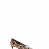 Decollete Marlene con stampa pelle di serpente in marrone 