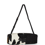 Borsa a spalla con stampa animalier Key in bianco e marrone 