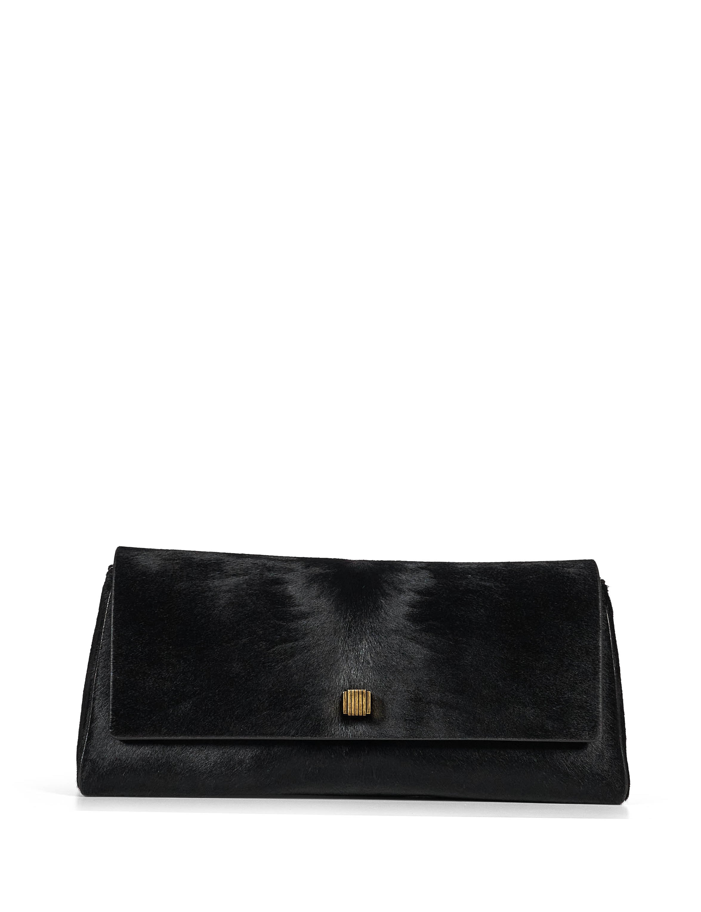 Clutch Audrey in cavallino in nero 