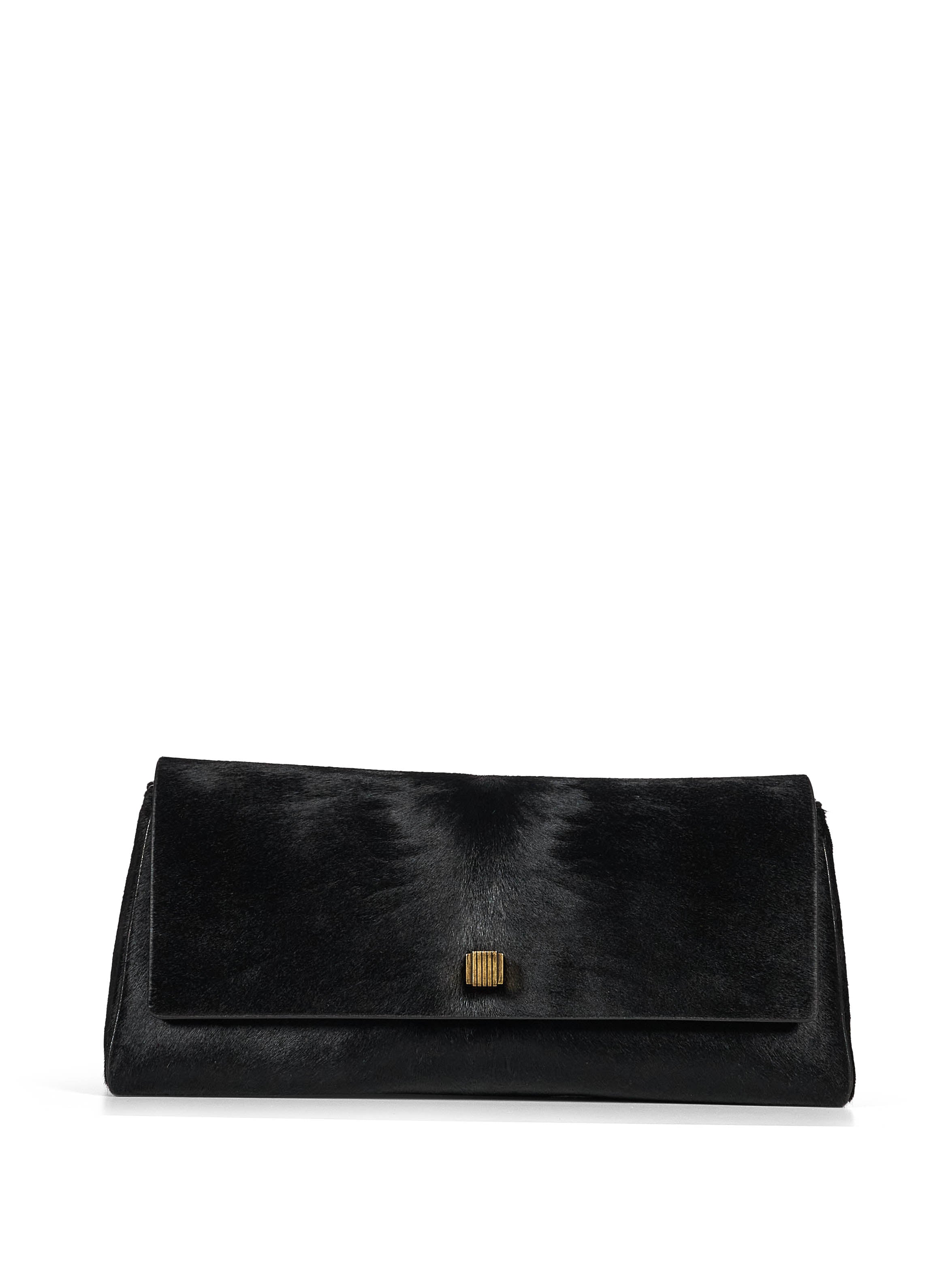 Clutch Audrey in cavallino in nero 
