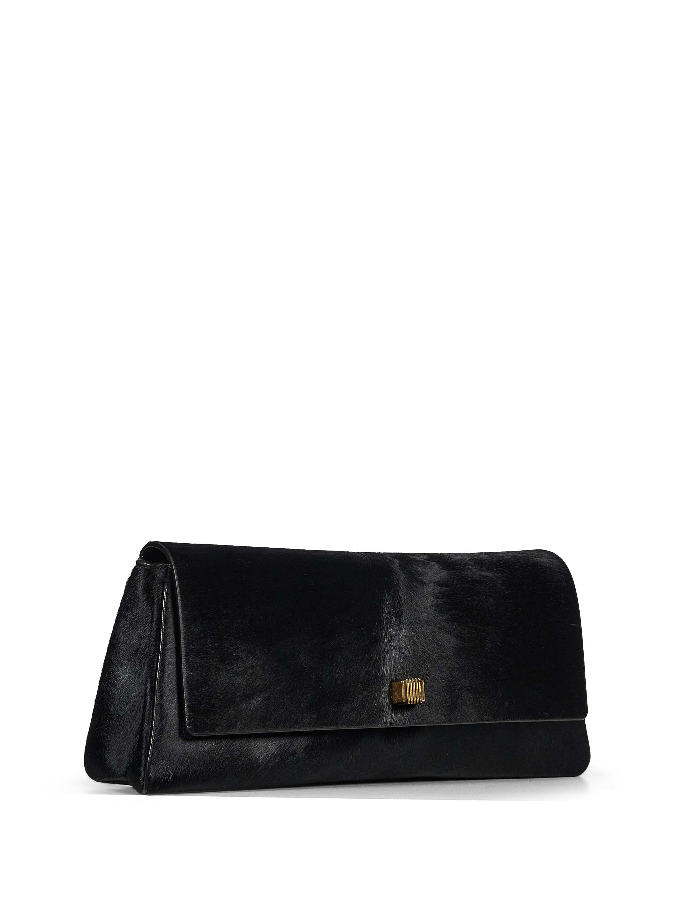 Clutch Audrey in cavallino in nero 