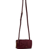 Borsa a tracolla Kye in pelle scamosciata in bordeaux 