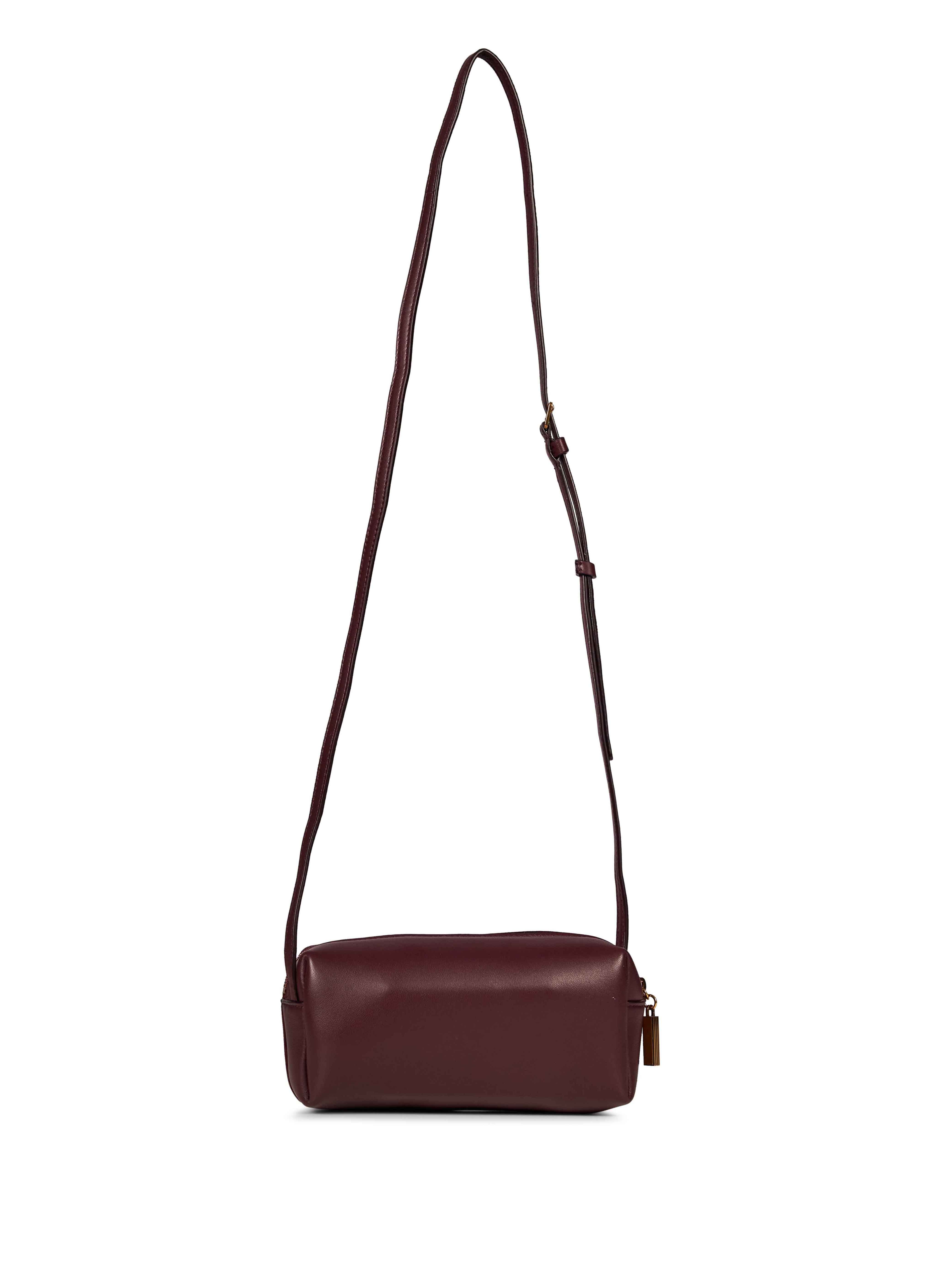 Borsa a tracolla Kye in pelle scamosciata in bordeaux 