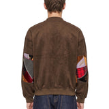 Felpa con patchwork in marrone 