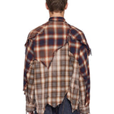 Camicia destrutturata a quadri in rosso 