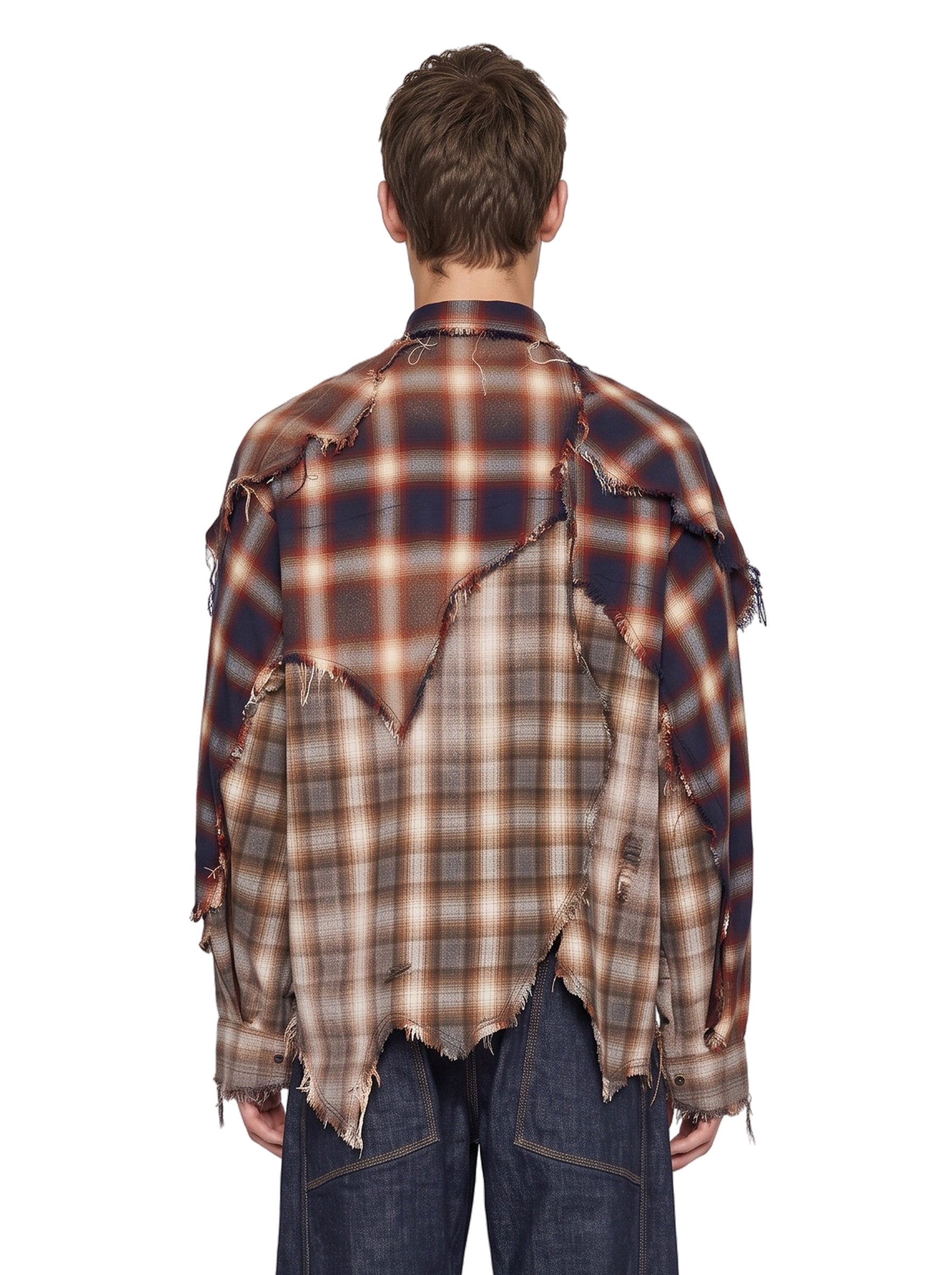 Camicia destrutturata a quadri in rosso 