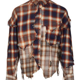 Camicia destrutturata a quadri in rosso 