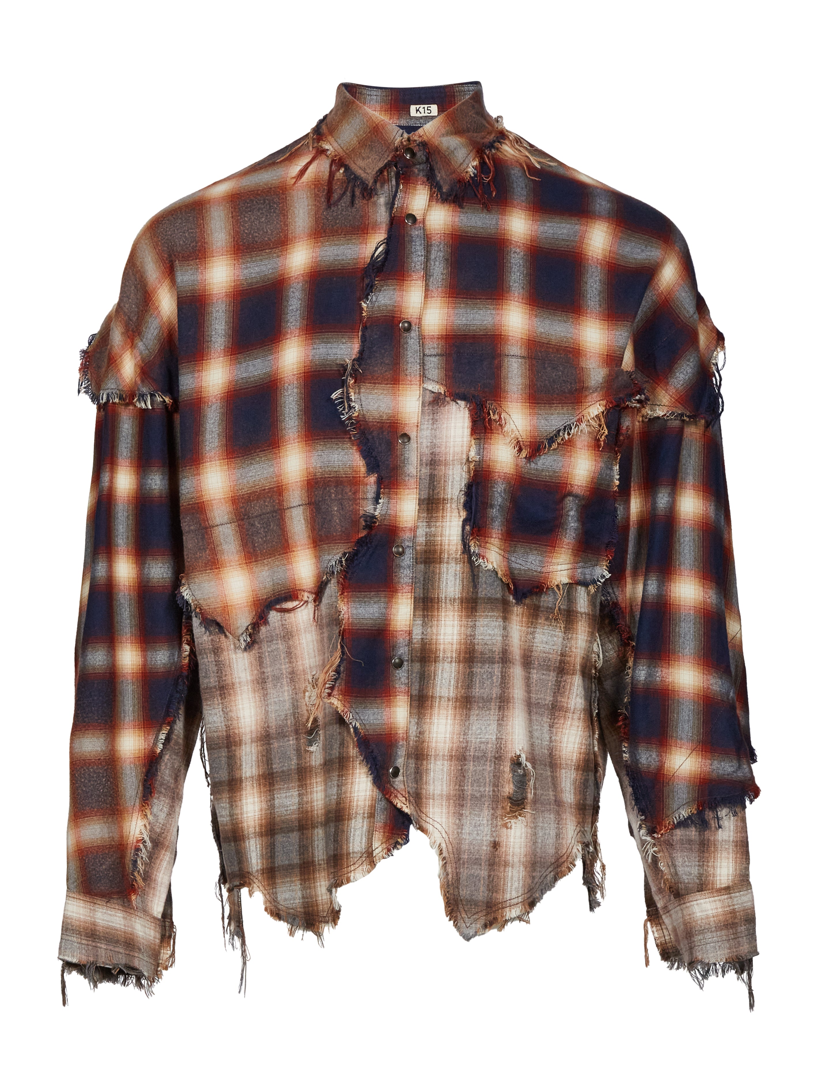 Camicia destrutturata a quadri in rosso 