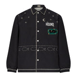 Giacca camicia con dettagli in nero 