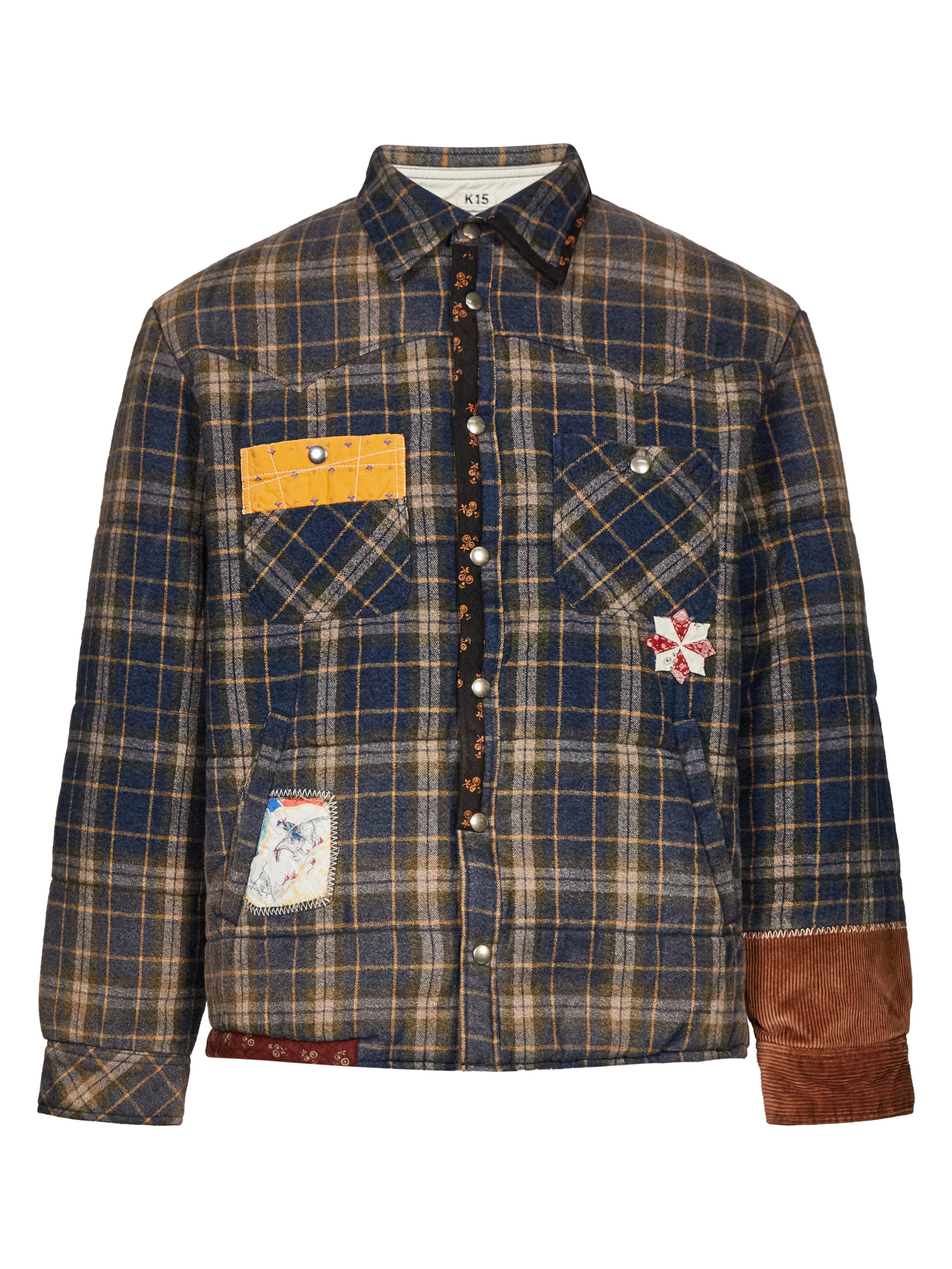 Giacca camicia con patchwork multicolor 