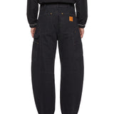 Jeans con gamba ampia in nero 