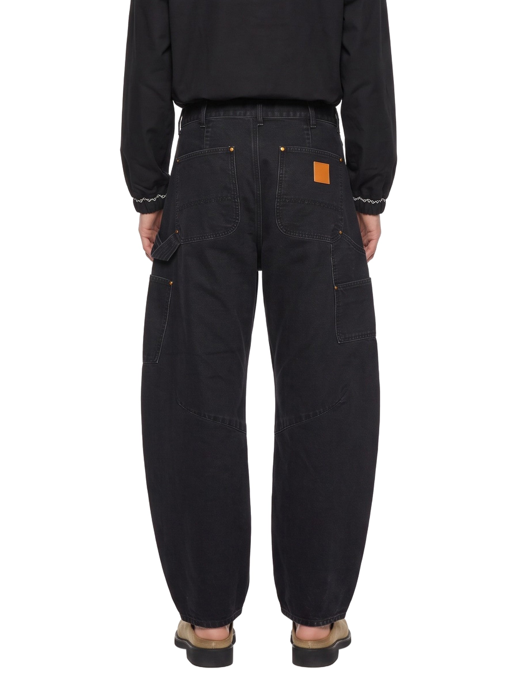 Jeans con gamba ampia in nero 