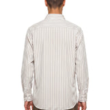 Camicia righe con stampa in bianco 