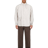 Camicia righe con stampa in bianco 