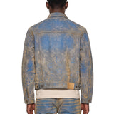 Giacca denim con stampa multicolor 