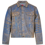 Giacca denim con stampa multicolor 
