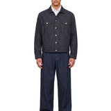 Giacca denim a righe in blu 