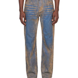 Jeans slavato in blu 