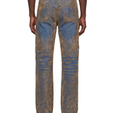Jeans slavato in blu 