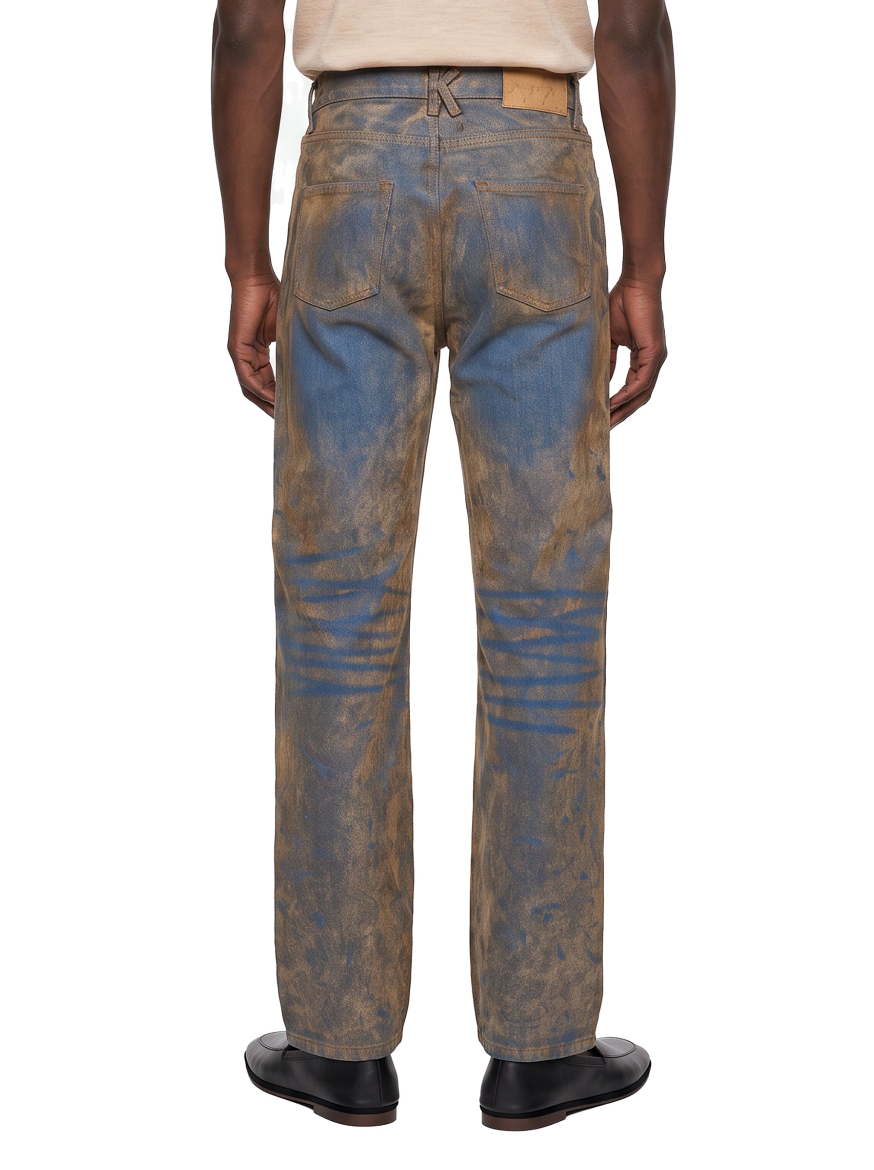 Jeans slavato in blu 