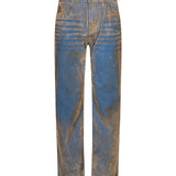 Jeans slavato in blu 